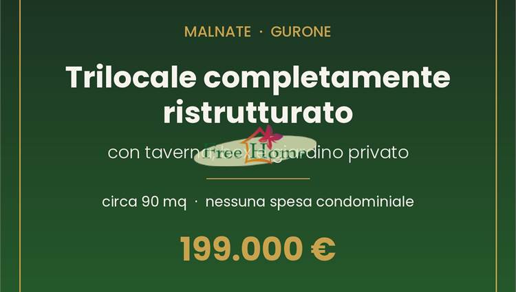Trilocale ristrutturato a Malnate Gurone